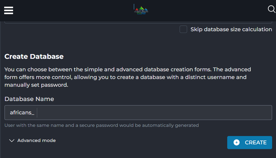 Create New Database